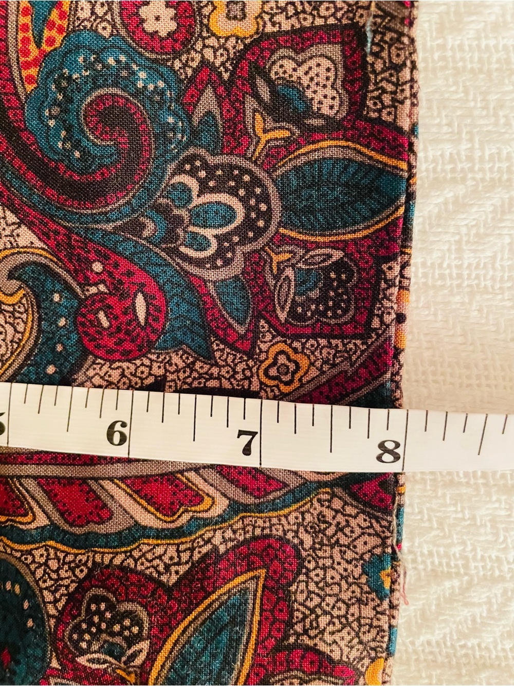 Women’s Teal Burgundy Paisley Oblong Scarf Boho Floral Lightweight 50” - Picture 5 of 5